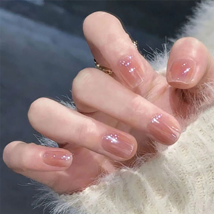 Elegant Short Almond-Shaped Press-On Nails