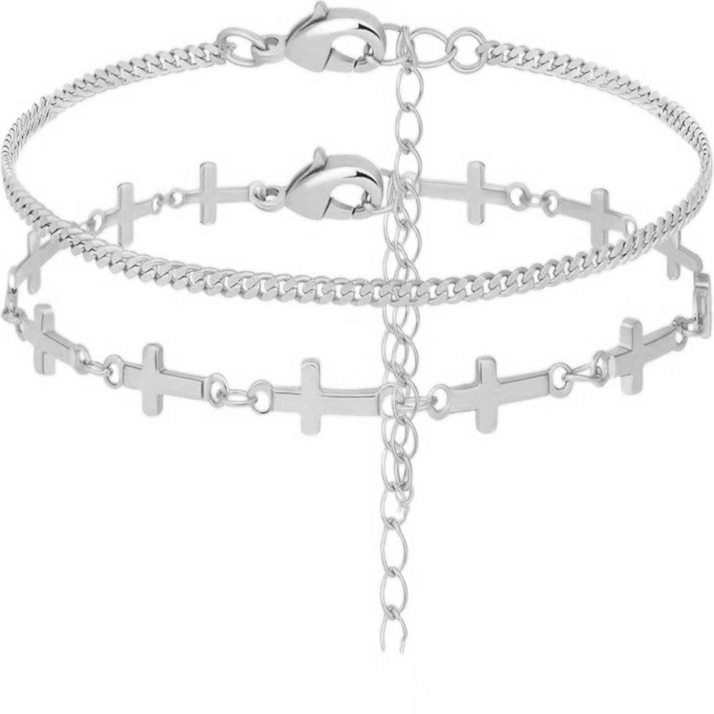 Layered Cross Charm Bracelet Kalsten