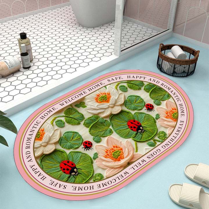 Floral Design Bath Mat Kalsten