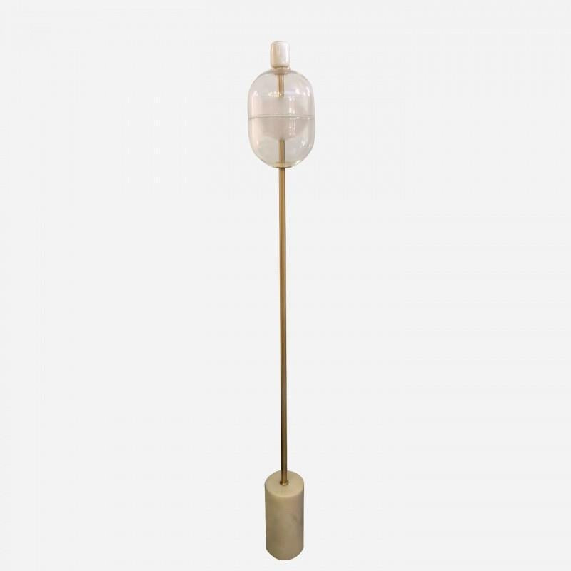 Minimalist Glass and Metal Floor Lamp