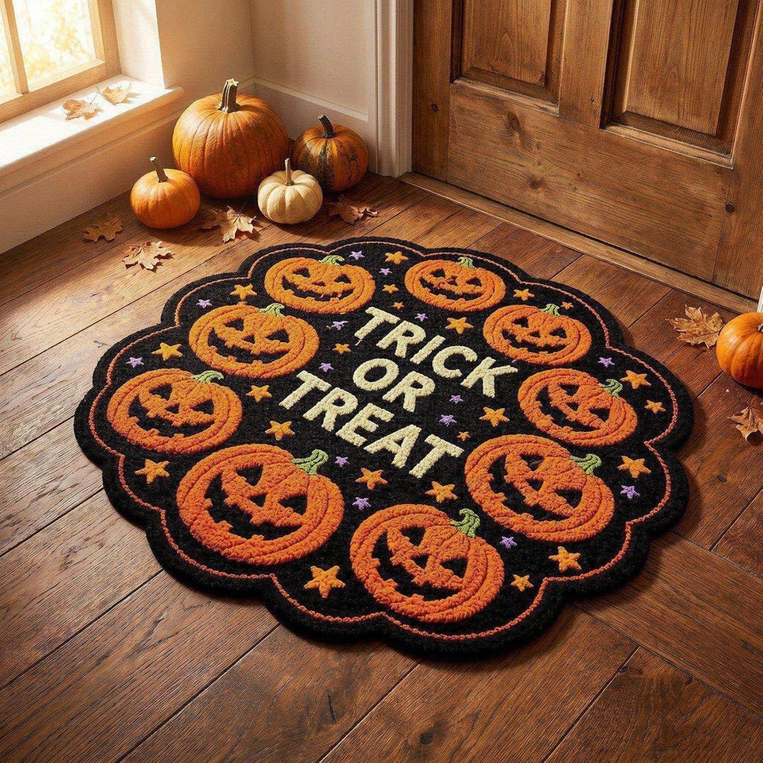 Artistic Halloween-Themed Floor Mat