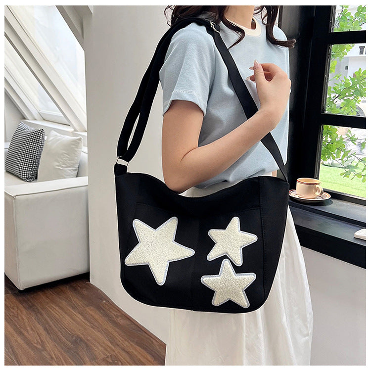Casual Star-Embellished Shoulder Bag