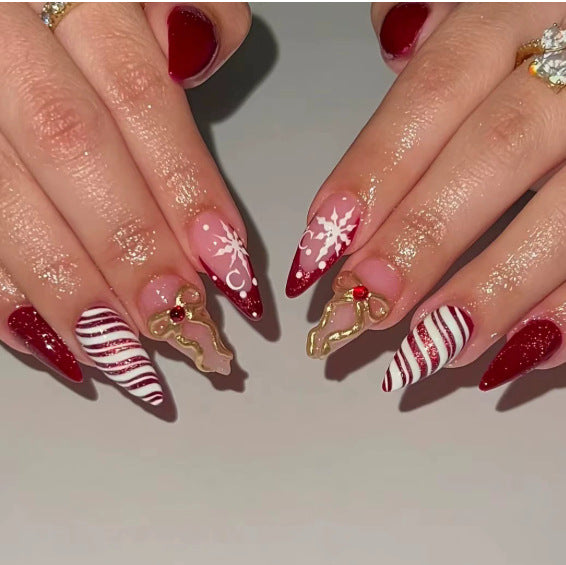 Festive Seasonal Press-On Nail Art Set Kalsten 1790636425
