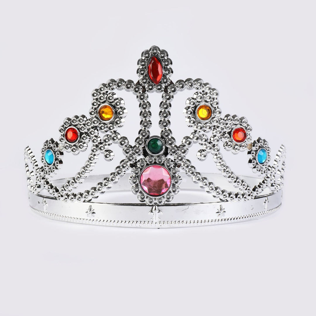 Decorative crown made of metal with gemstone adornment