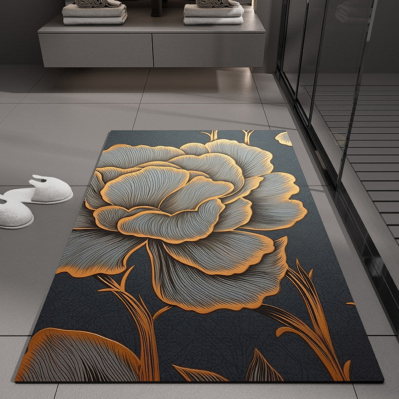 Floral Embossed Bath Mat