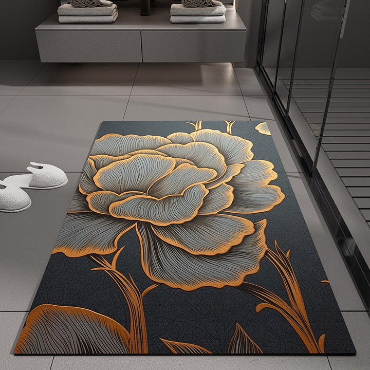 Floral Embossed Bath Mat