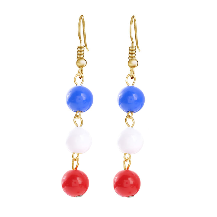 Women nan enamel horseshoe earrings with star motif and fishhook closure Kalsten