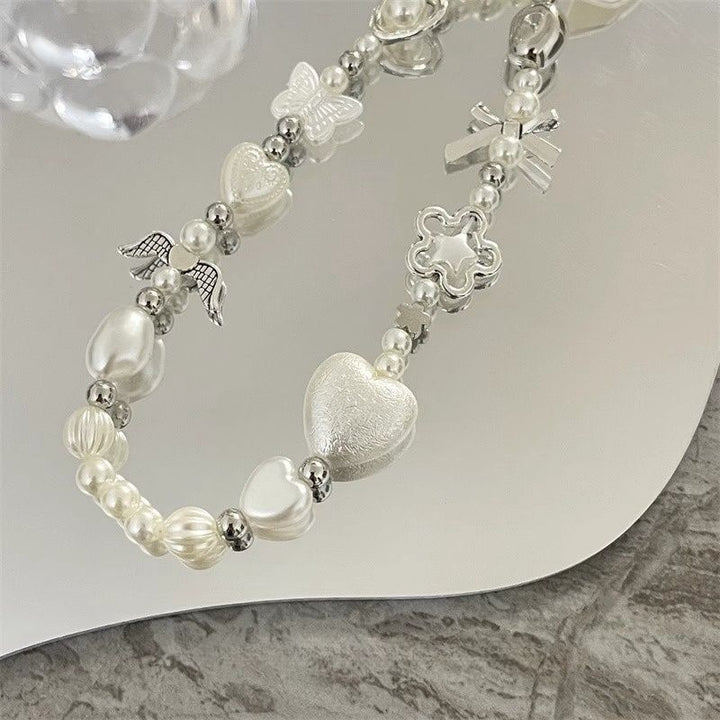 Heart and Butterfly Charm Beaded Bracelet Kalsten