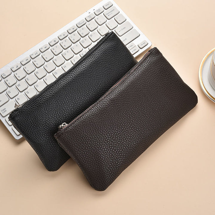 Premium Zippered Leather Pencil Case