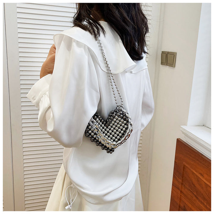 Heart-Shaped Beaded Evening Clutch