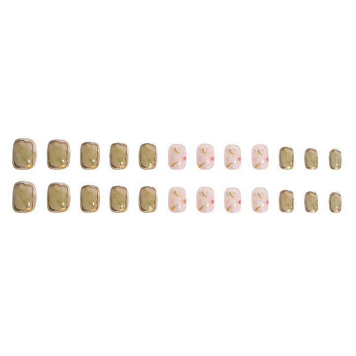 Artistic Floral Press-On Nail Set Kalsten