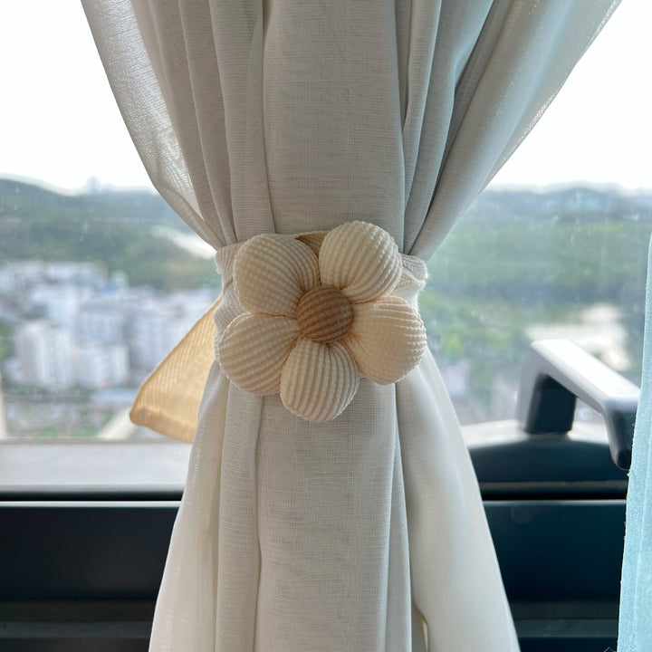 Plush Bear Curtain Tieback with Elastic Loop and Soft Teddy Face
