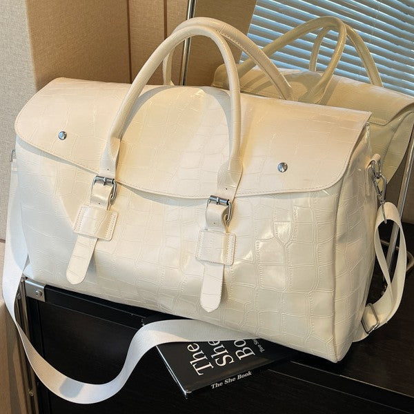 Premium Crocodile Texture Travel Duffel