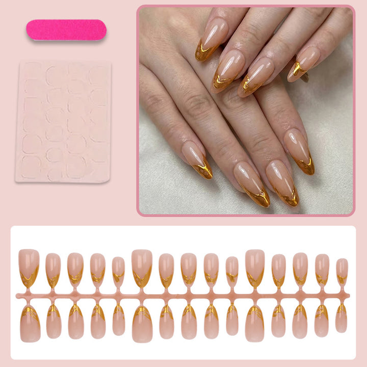 Artifical nails with elegant gold tips Kalsten