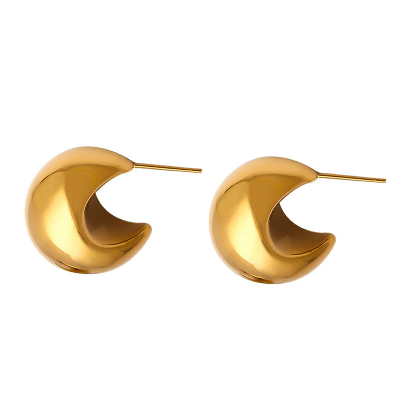 Shiny stainless steel stud earrings Kalsten