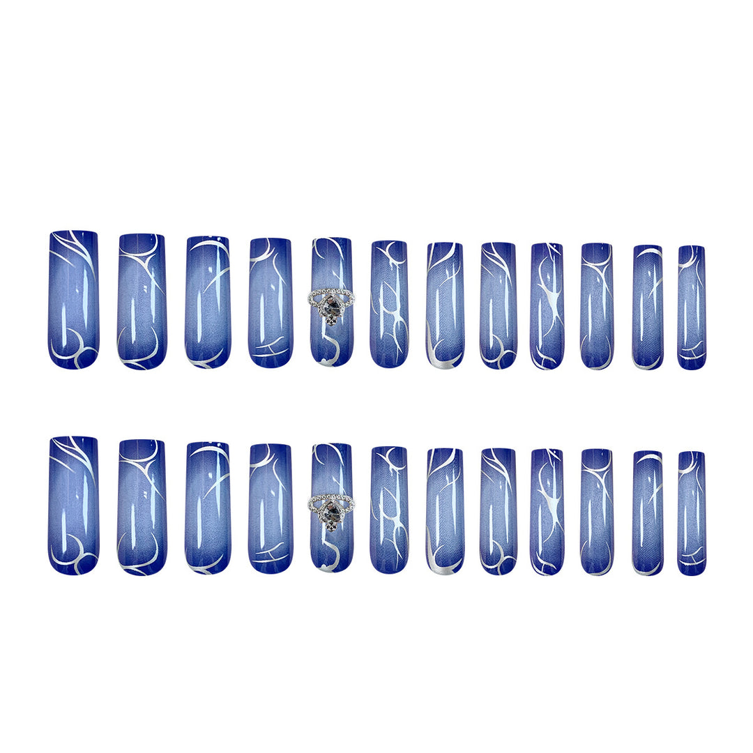 Creative artificial nails with ombre effect and glitter Kalsten