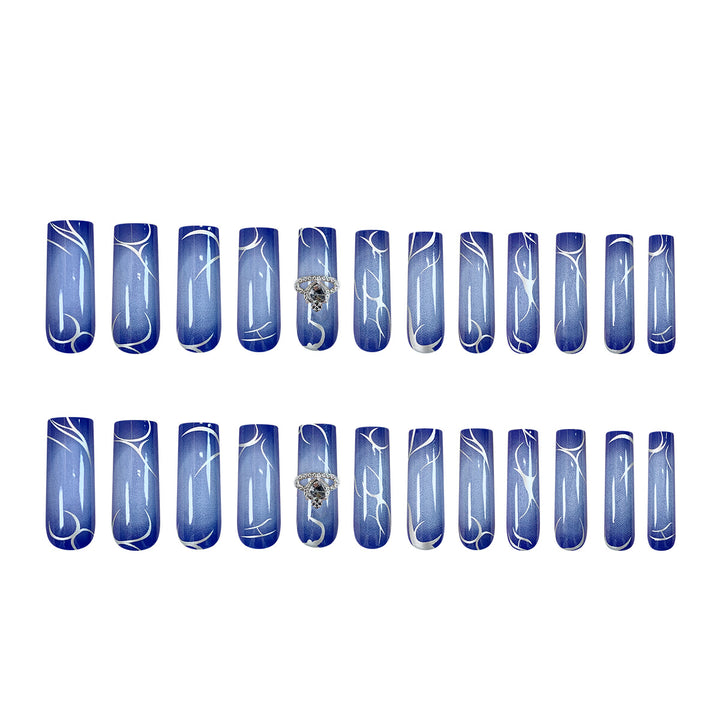 Creative artificial nails with ombre effect and glitter Kalsten
