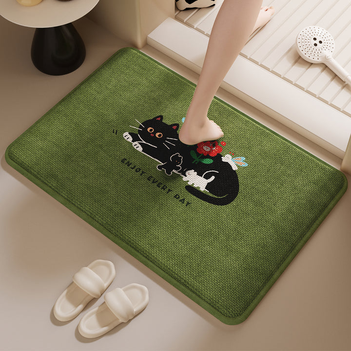 Fun Cat-Themed Bath Mat Kalsten