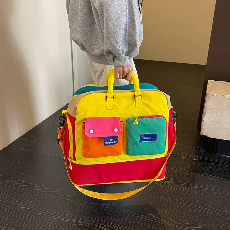 Colorful Multi-Pocket Messenger Bag Kalsten