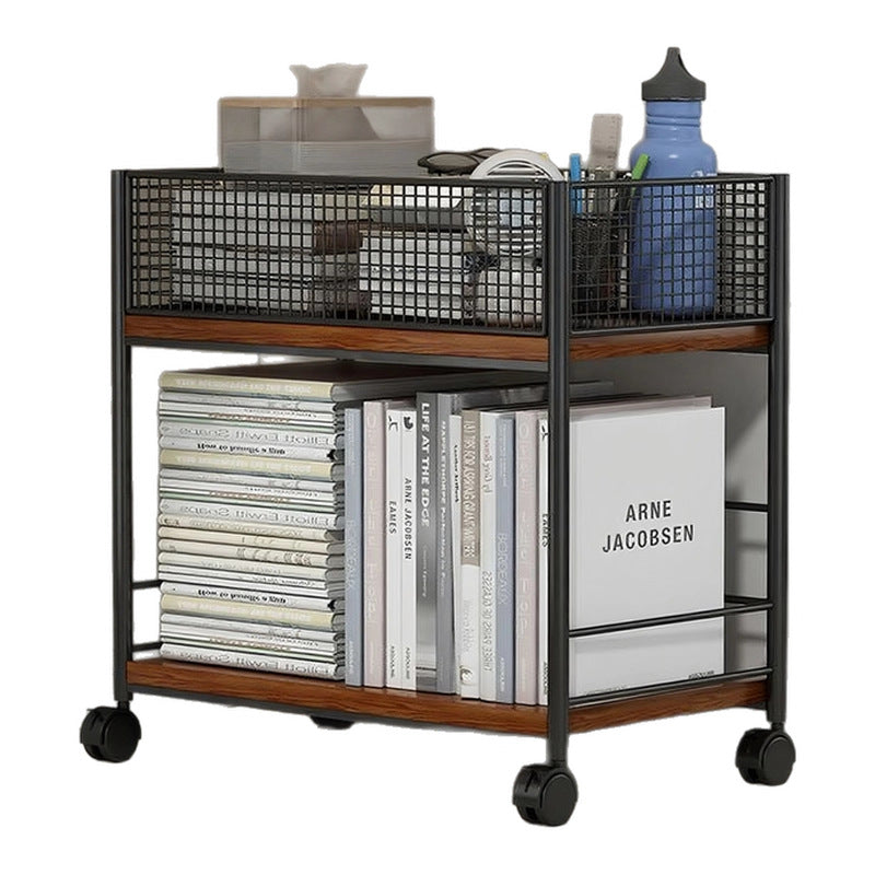 Compact Two-Tier Metal Mesh Desk Organizer Shelf
