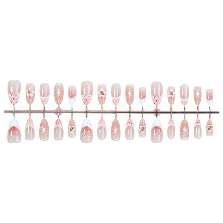 Artificial nail set with creative flower and pearl design Kalsten