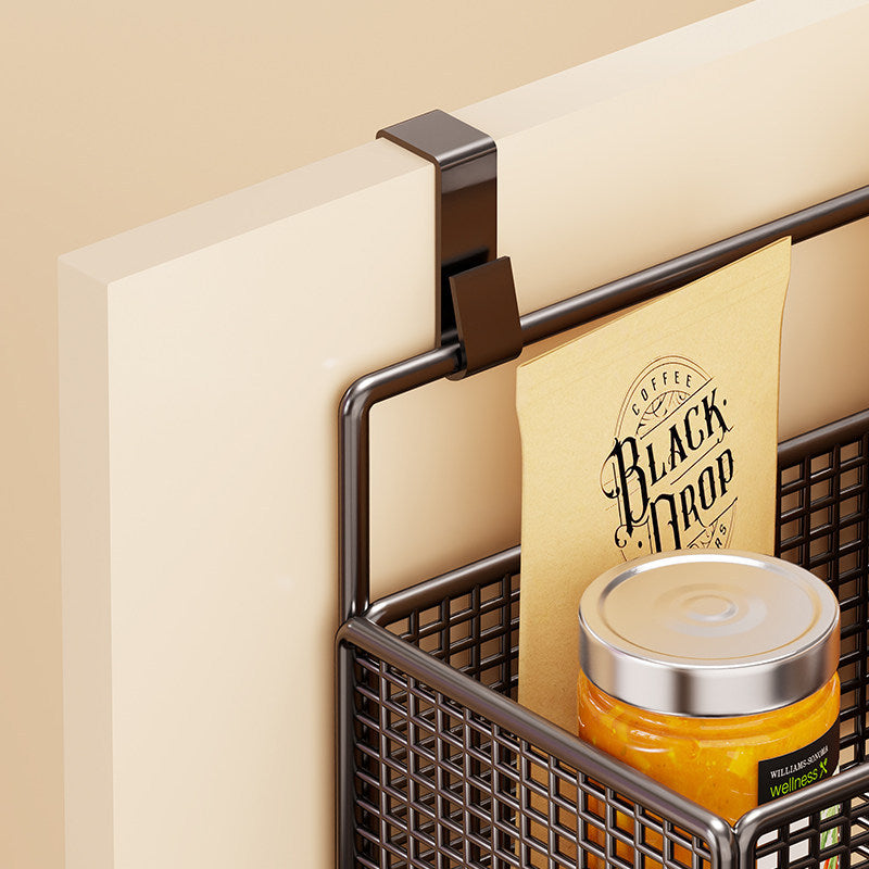 Over-Cabinet Three-Tier Mesh Hanging Pantry Organizer with Removable Baskets