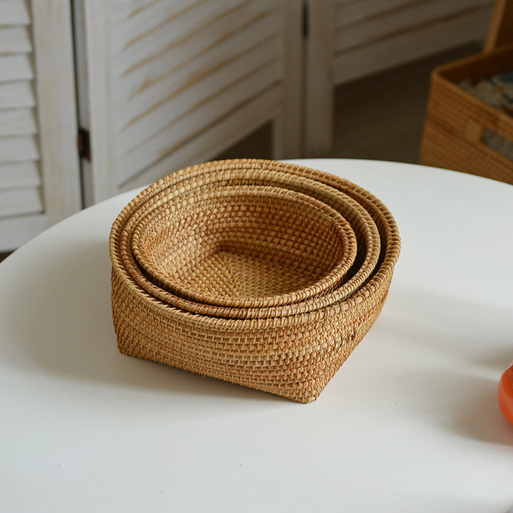 Handcrafted storage basket made of natural rattan Kalsten