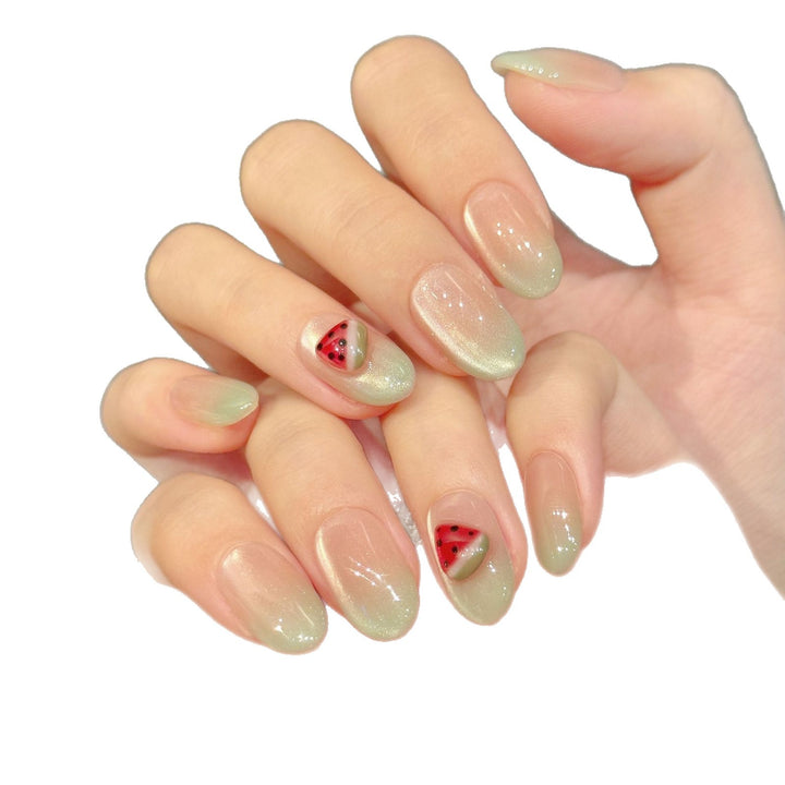 Artistic Fruit-Themed Press-On Nail Art Set