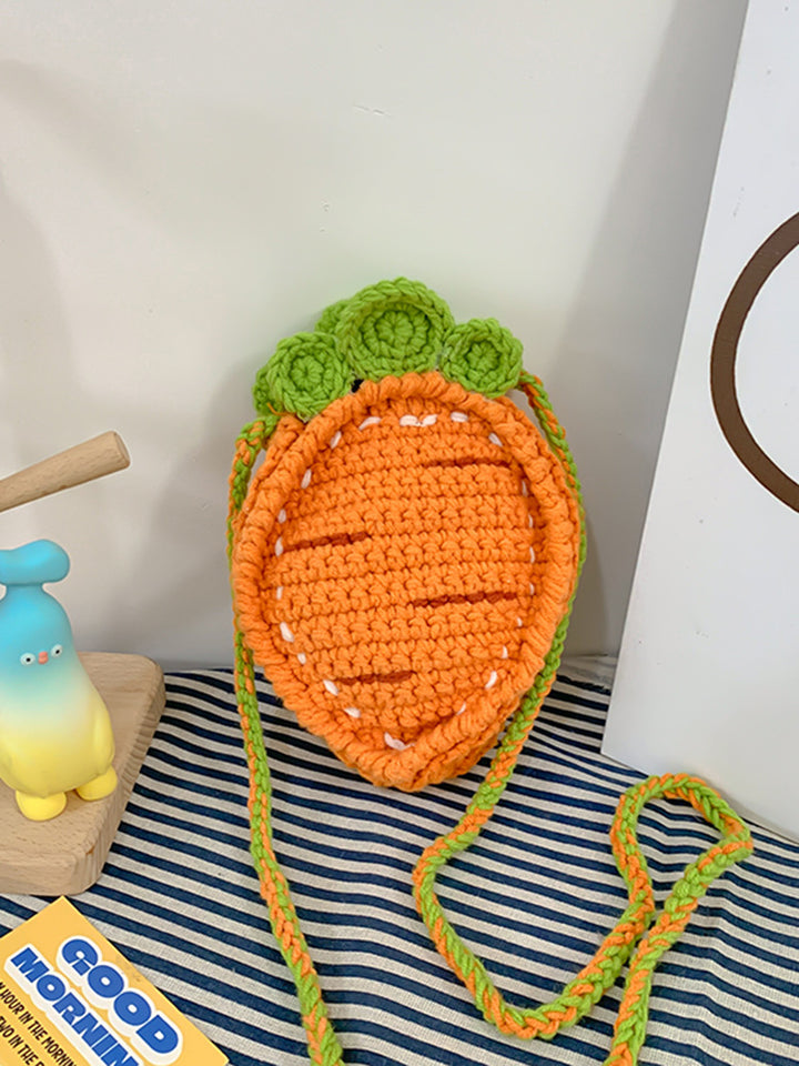 Cute Crocheted Carrot Crossbody Bag