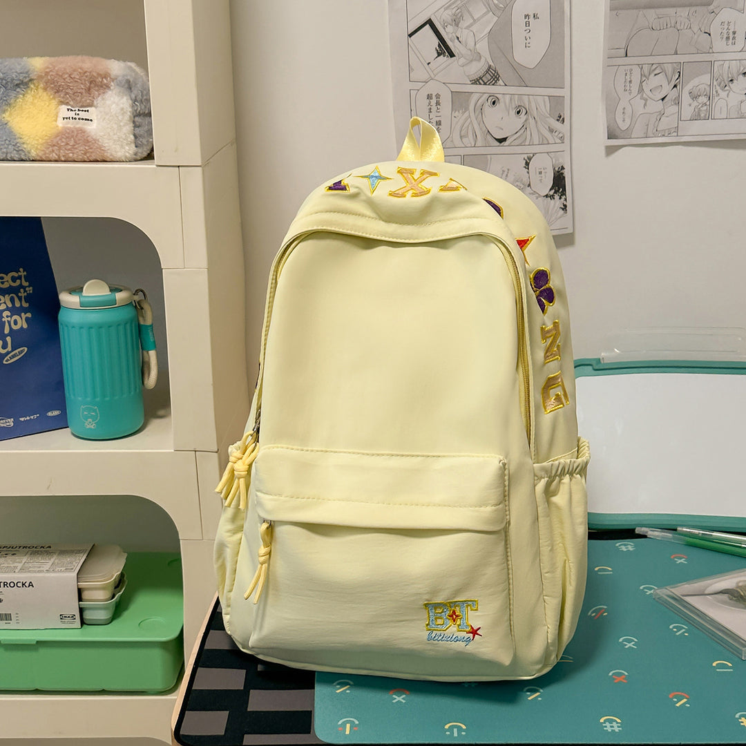 Trendy Embroidered School Backpack Kalsten