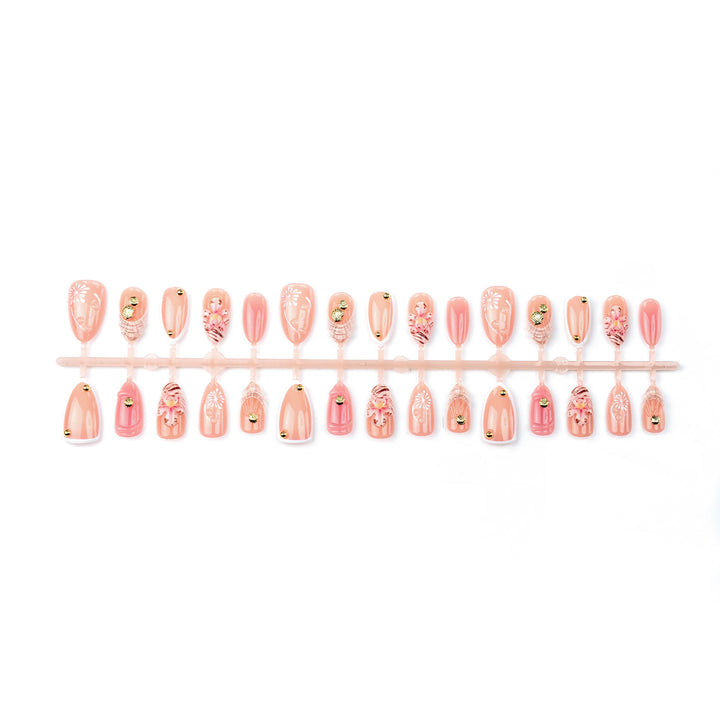 Decorative Floral Press-On Nail Art Set 1790738549