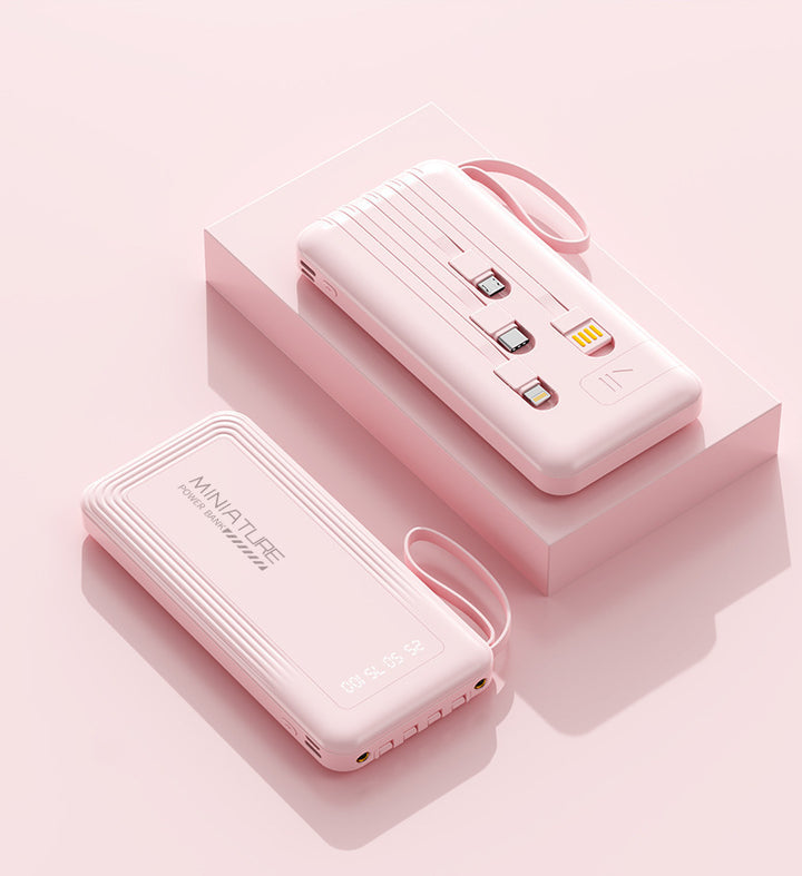 Mini power bank with integrated multifunction charging cable Kalsten
