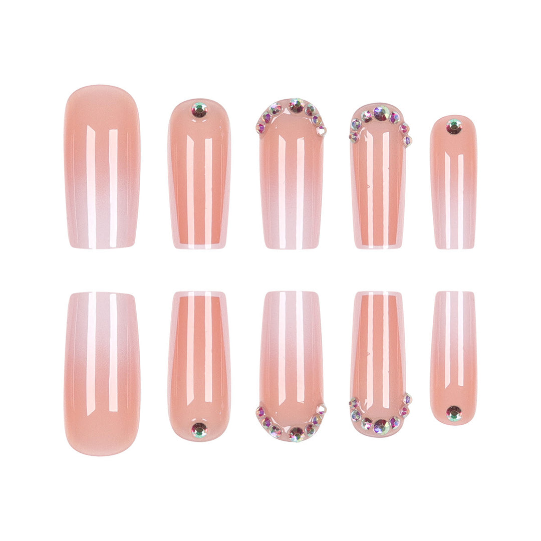 Elaborate Rhinestone-Embellished Long Press-On Nails Kalsten