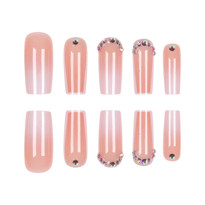 Elaborate Rhinestone-Embellished Long Press-On Nails Kalsten