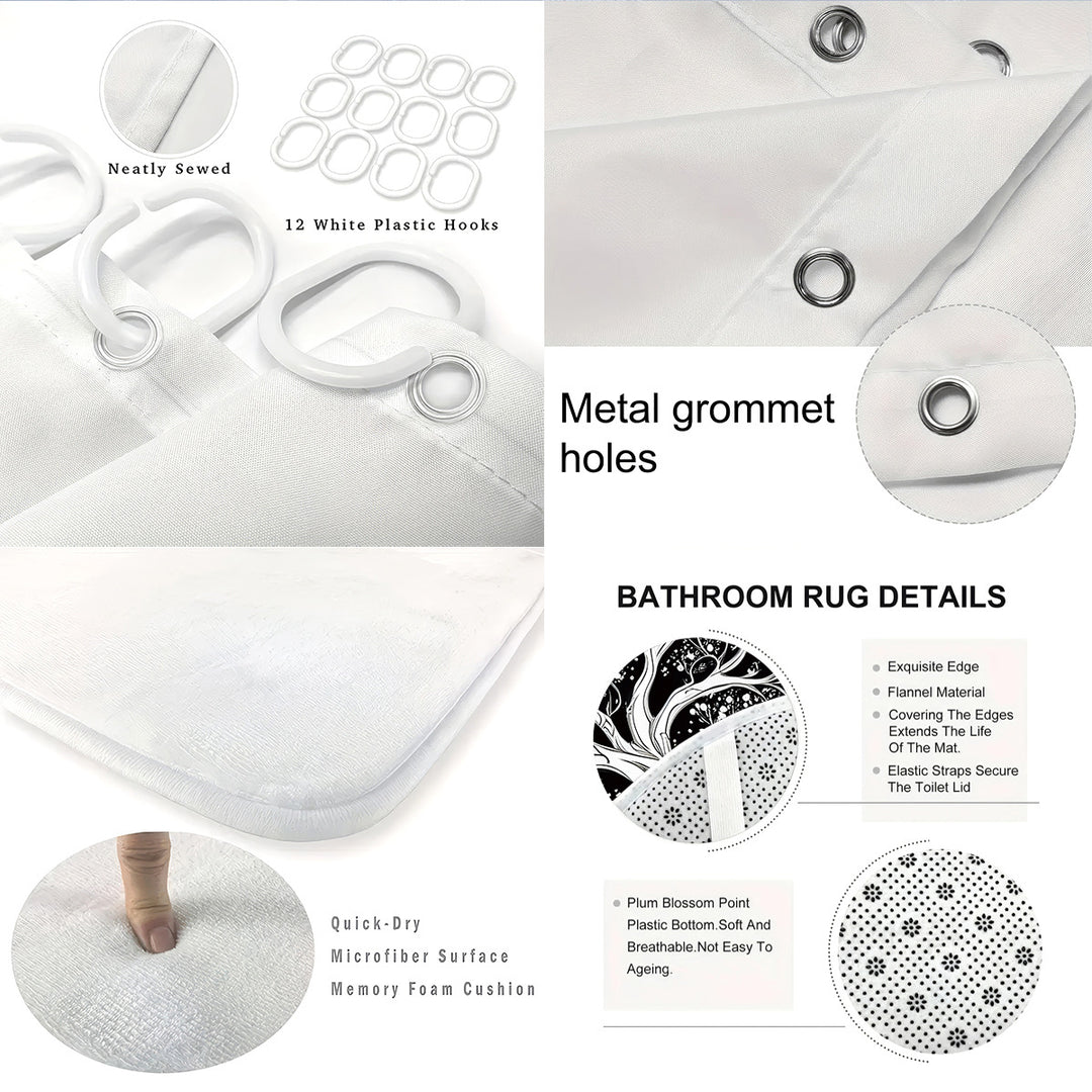 Artistic Tree Design Bathroom Set Kalsten