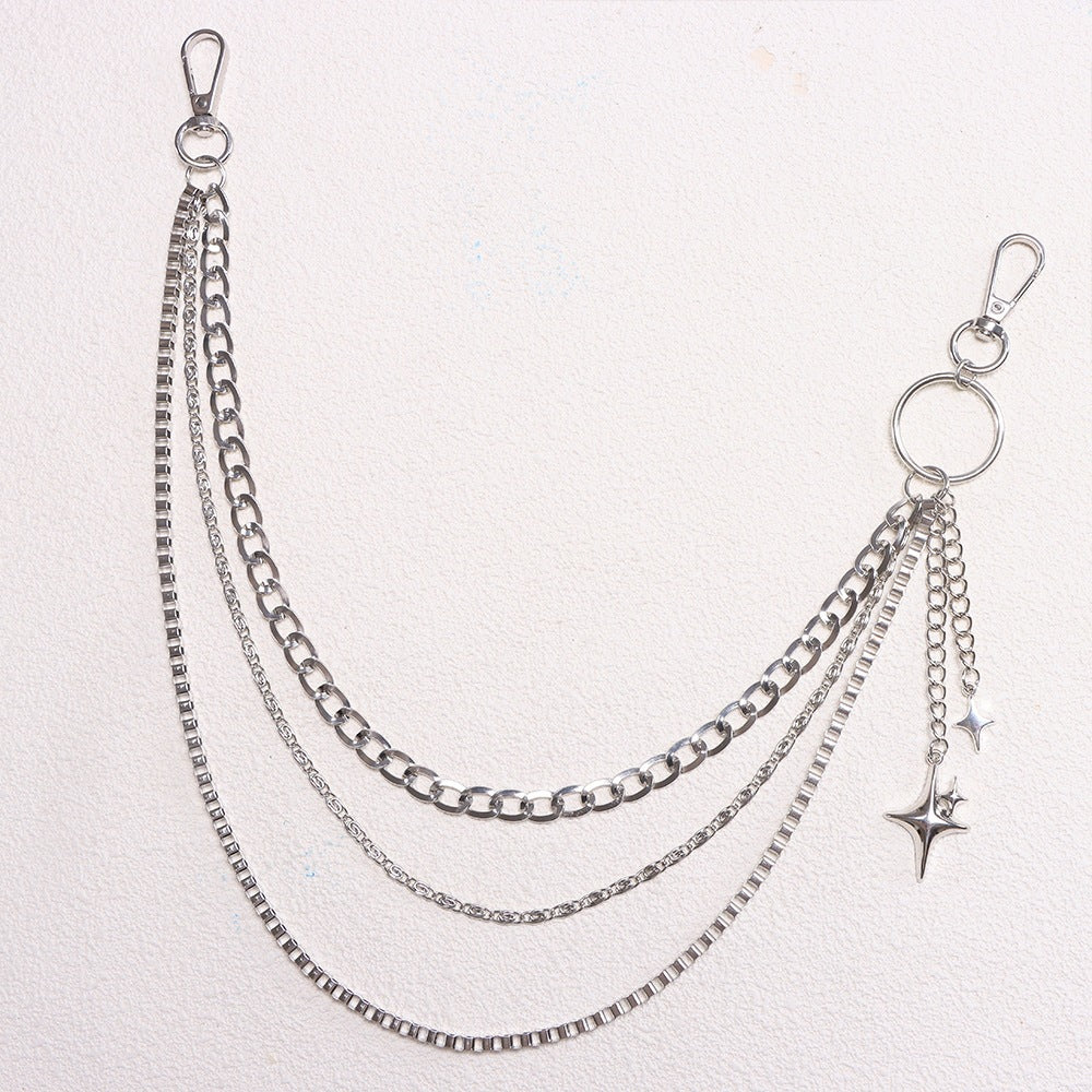 Fashionable keychain chain with sparkling stars Kalsten