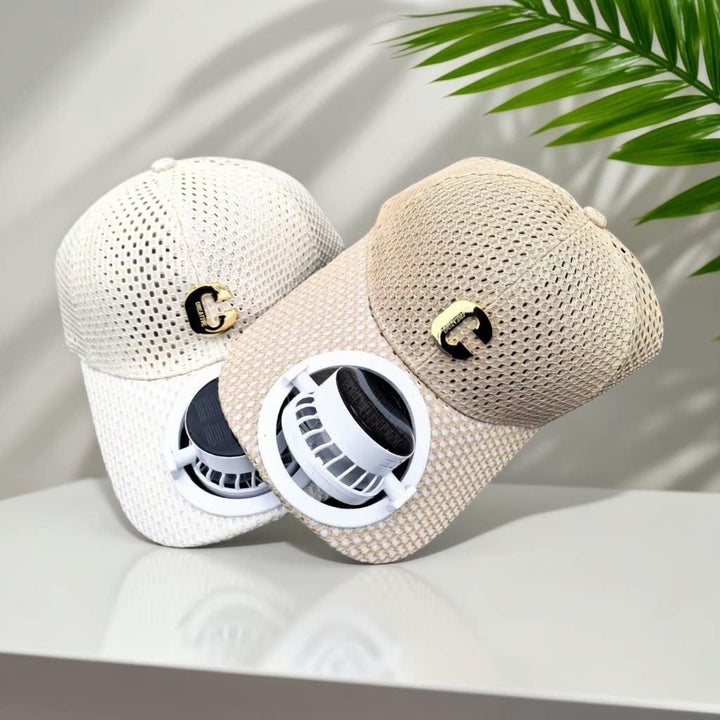 Breathable baseball cap with rechargeable fan in the visor and mesh insert Kalsten