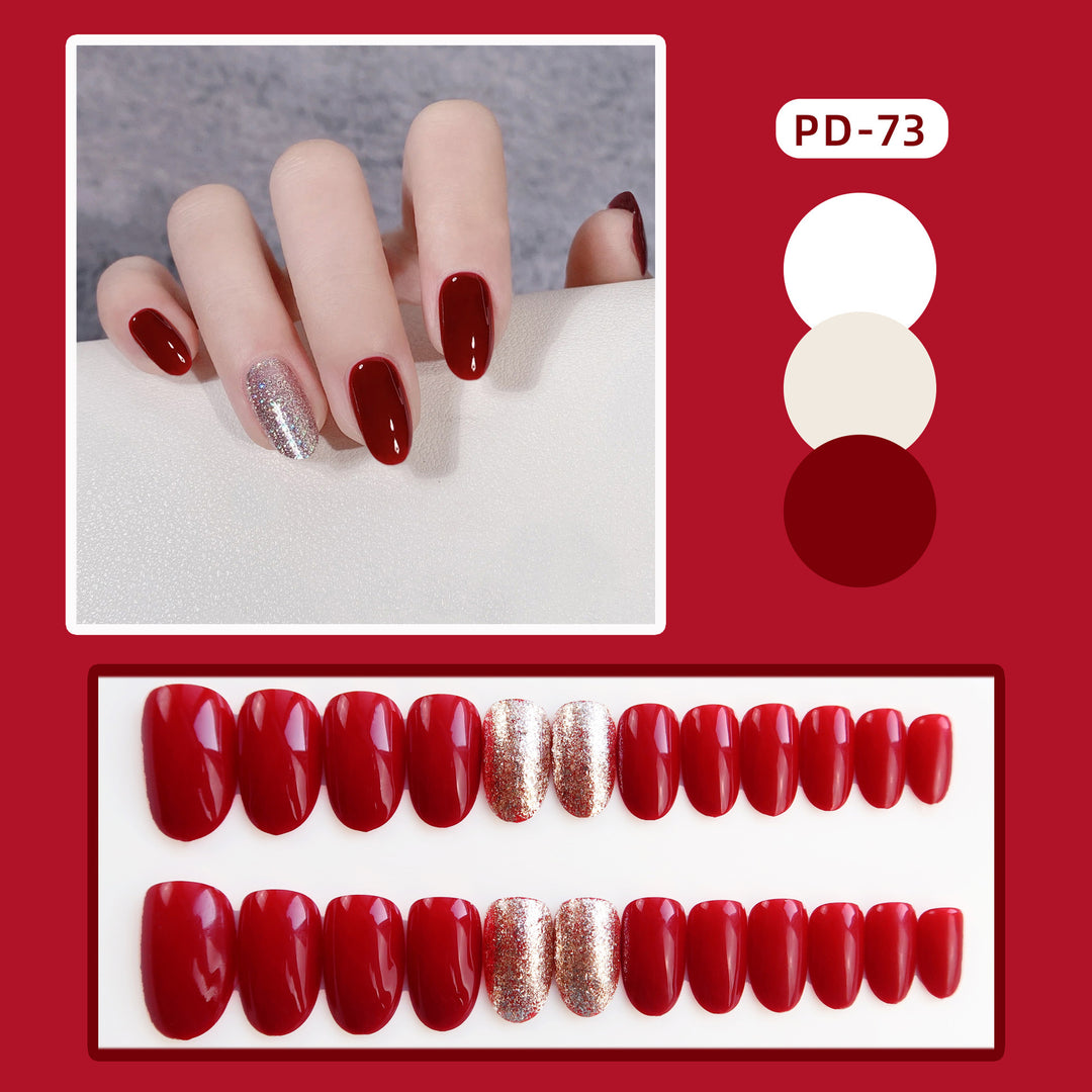 Glamorous Press-On Nail Set with Sparkling Accent Kalsten