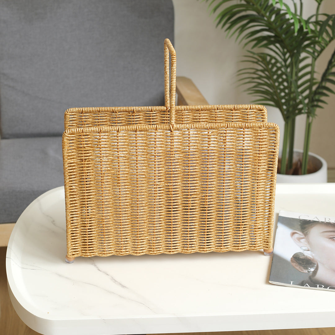 Unisex Handwoven Magazine Rack with Elegant Design Kalsten