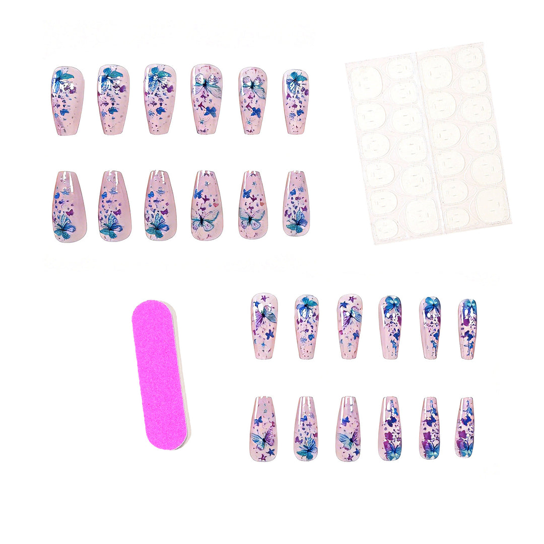 Butterfly-Themed Decorative Press-On Nail Art Kalsten