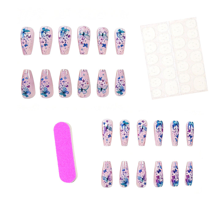 Butterfly-Themed Decorative Press-On Nail Art Kalsten