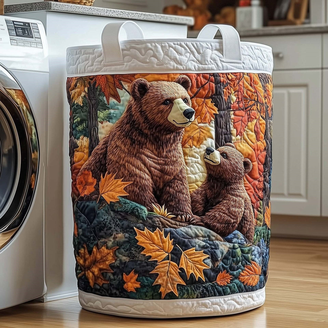 Quilted Decorative Laundry Storage Basket With Rope Handles Collapsible Fabric Organizer