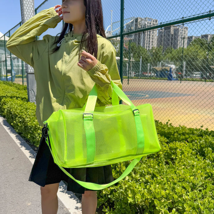 Transparent Mesh Sports Duffel Bag Kalsten