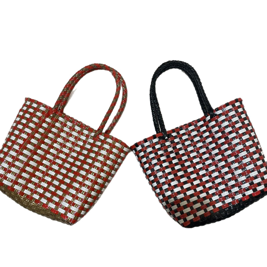 Handwoven basket bag with colorful design Kalsten
