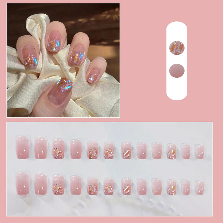 Iridescent Glitter Press-On Nail Set