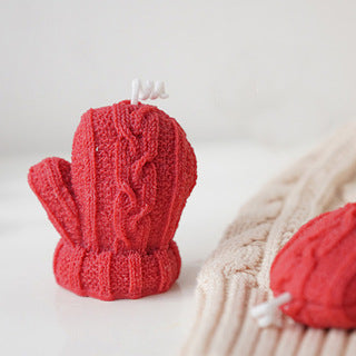 Layered Sculptural Christmas Tree Ornament Candle with Hanging Bell