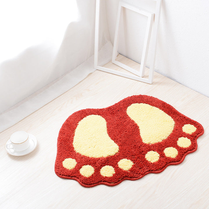 Paw Print Shaped Plush Bath Mat Kalsten
