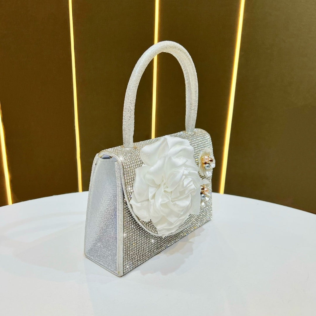 Floral Embellished Handheld Evening Bag
