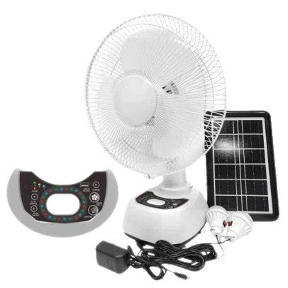 Women's Solar-Powered Electric Fan with Remote Control and Integrated LED Lighting Kalsten