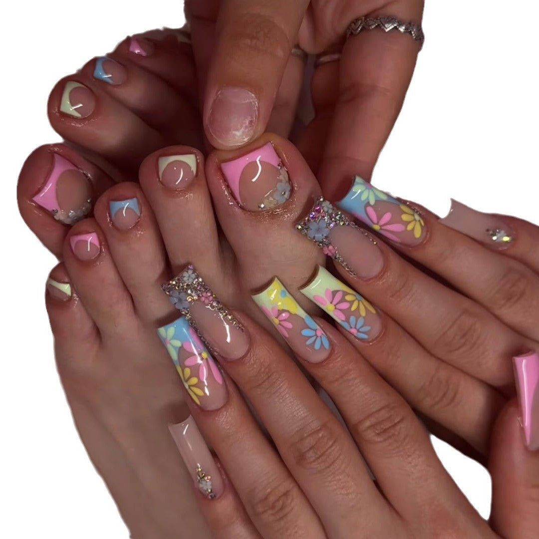 Floral Embellished Press-On Nail Set Kalsten
